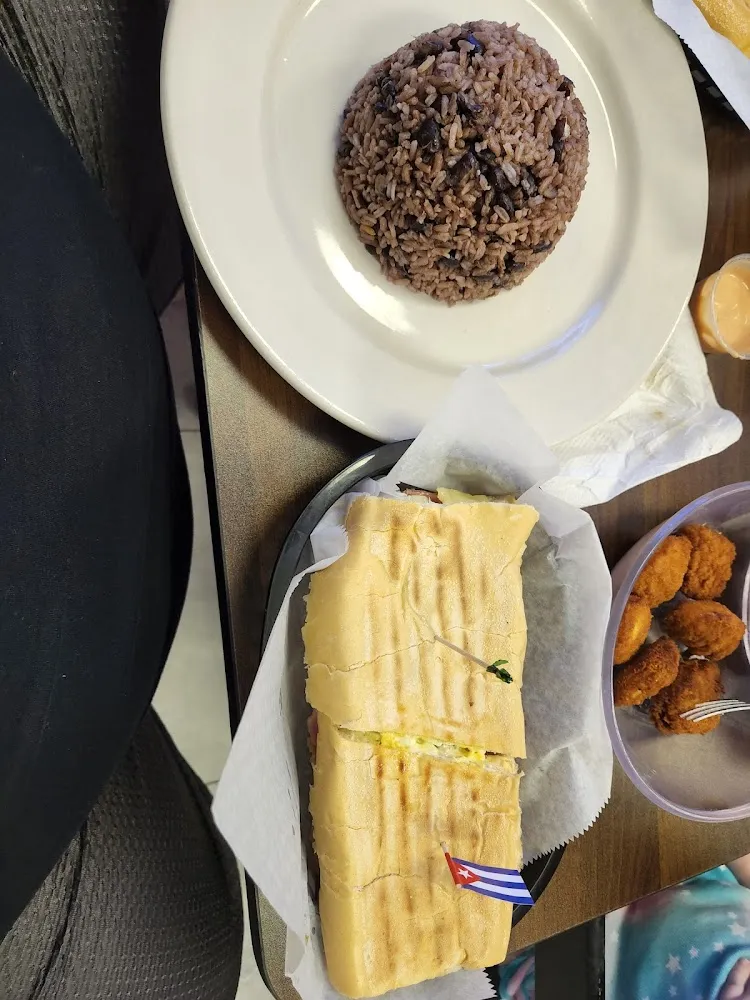 Cuban Sandwich w Beans and Rice